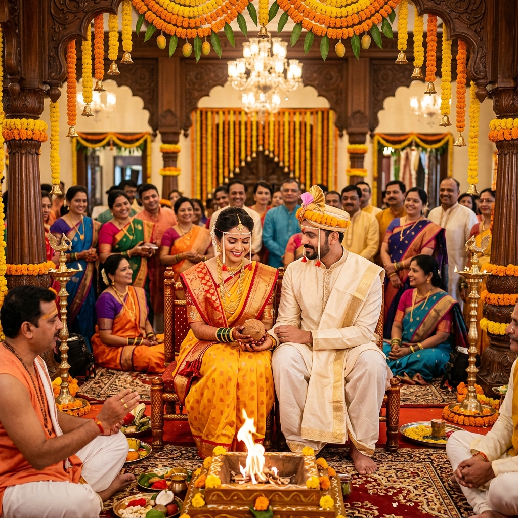 Traditional Maharashtrian wedding ceremony